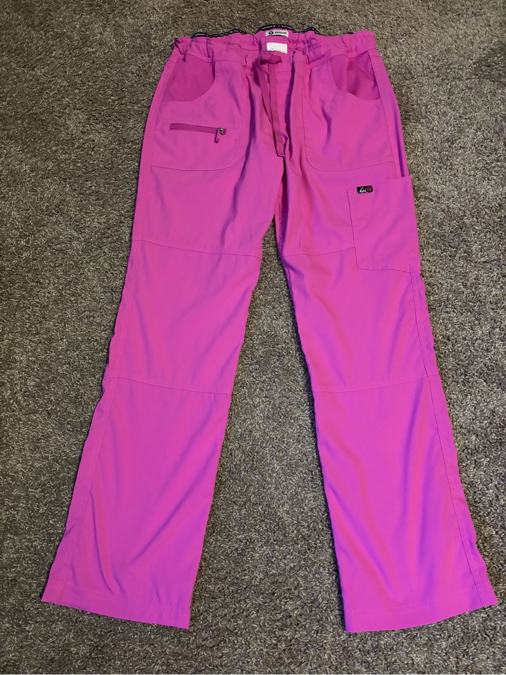 koi Bright Pink Cargo Scrub pants new without tags medium top large